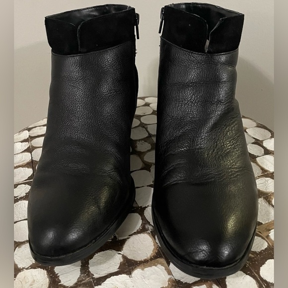 Naturalizer Wanya Comfort Ankle Boots Black Leather Suede 12 Medium - Picture 5 of 8